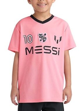 MESSi Kids' Pink Short-Sleeve Soccer Jersey